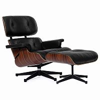 кресло eames style lounge chair & ottoman черное во Владивостоке