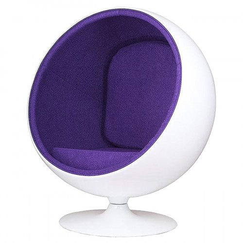 кресло eero ball chair бело-фиолетовое во Владивостоке