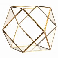 флорариум стеклянный с золотом в винтажном стиле crystal shape во Владивостоке