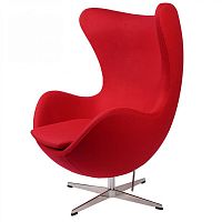 кресло arne jacobsen style egg chair красная шерсть во Владивостоке