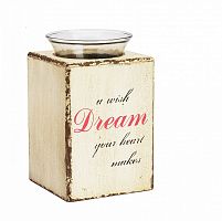 подсвечник деревянный бежевый со стеклом мечта твоего сердца provence cream, 15 см во Владивостоке