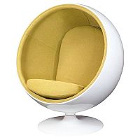 кресло eero ball chair бело-горчичное во Владивостоке