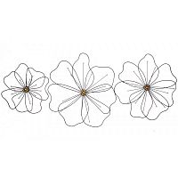 панно на стену из металла 3 в 1 black flowers / чёрные цветы во Владивостоке