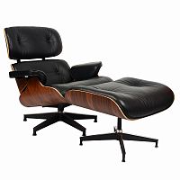 кресло eames style lounge chairчерное с коричневым во Владивостоке