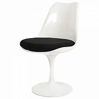 стул eero saarinen style tulip chair черная подушка во Владивостоке