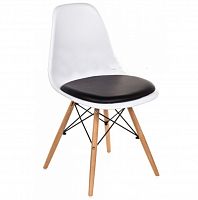 стул деревянный pc-011 белый / черный (eames style) во Владивостоке