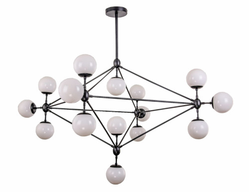 люстра modo 15 black+white черная, белые плафоны во Владивостоке