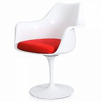 стул eero saarinen style tulip armchair красная подушка во Владивостоке