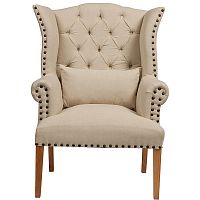 кресло quinn tufted armchair бежевое во Владивостоке