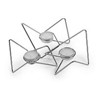 набор подсвечников серебряных металлических для чайных свечей tri-angular loop, 7 см, 3 штуки во Владивостоке