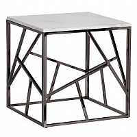 стол журнальный black chrome cube 55*55*56 см хром, белый во Владивостоке