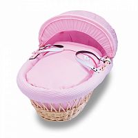 колыбель-переноска gift wicker moses basket натуральная, розовое белье во Владивостоке